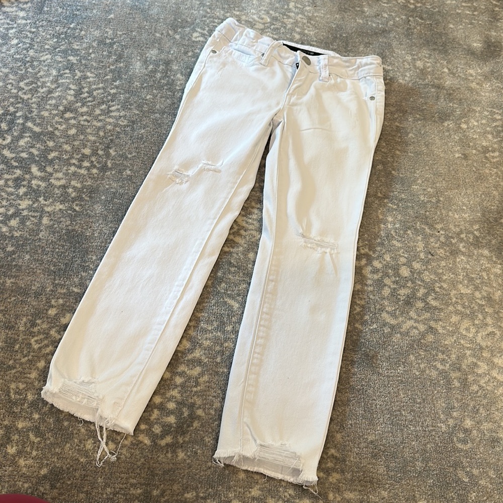 JOES WHITE DISTRESSED KIDS SKINNY JEANS SIZE 7 - Picture 6 of 12